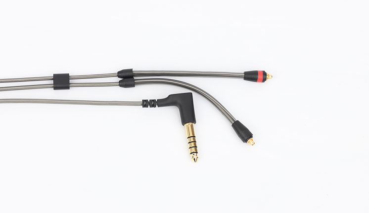 Earphone cable with MMCX connector+Siliver palted wire+smokey cable jacket